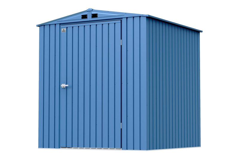 Elite Steel Storage Shed with Pent Roof, Blue Grey, 6-ft x 6-ft Y6L1