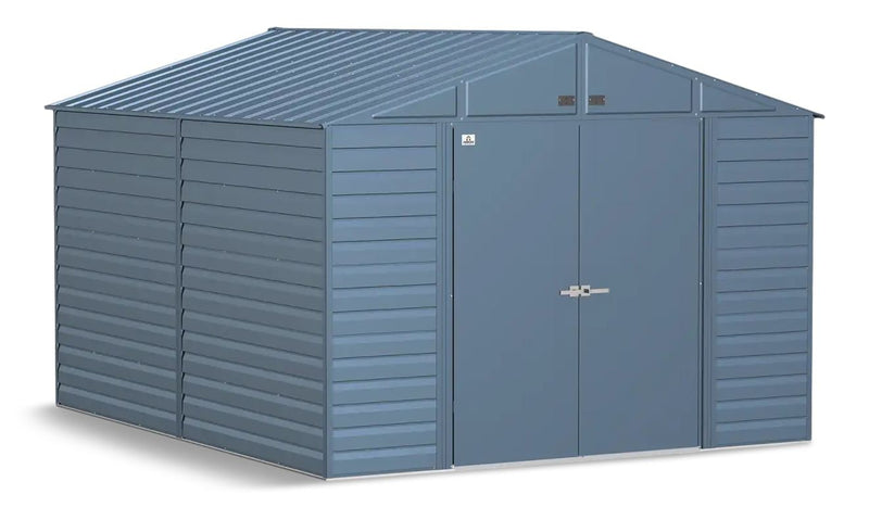 Select Galvanized Steel Storage Shed, Blue Grey, 10-ft x 8-ft R6H8