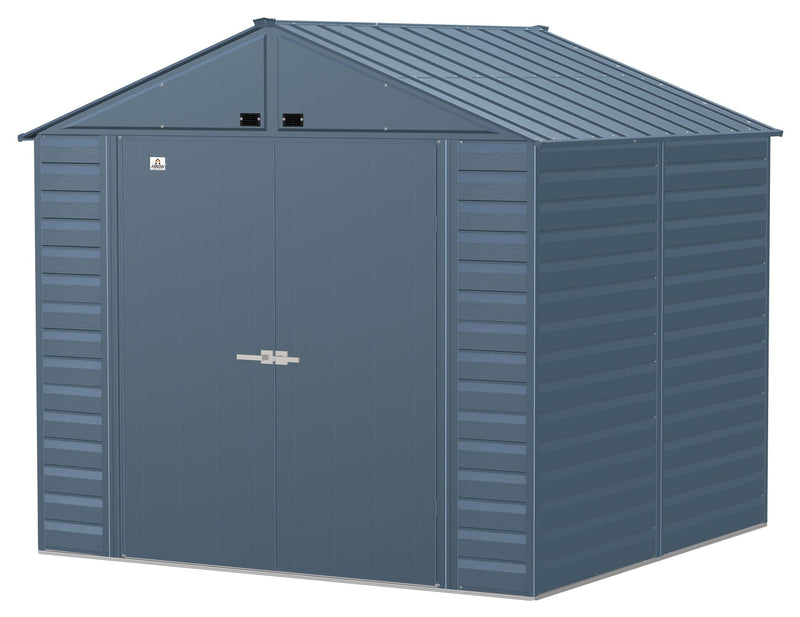 Select Galvanized Steel Storage Shed, Blue Grey, 8-ft x 8-ft E2W9