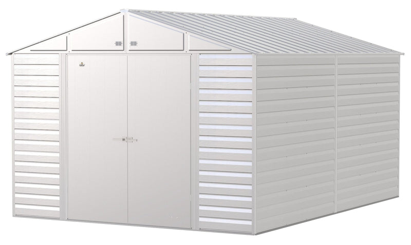 Select Galvanized Steel Storage Shed, Flute Grey, 10-ft x 14-ft P6I0