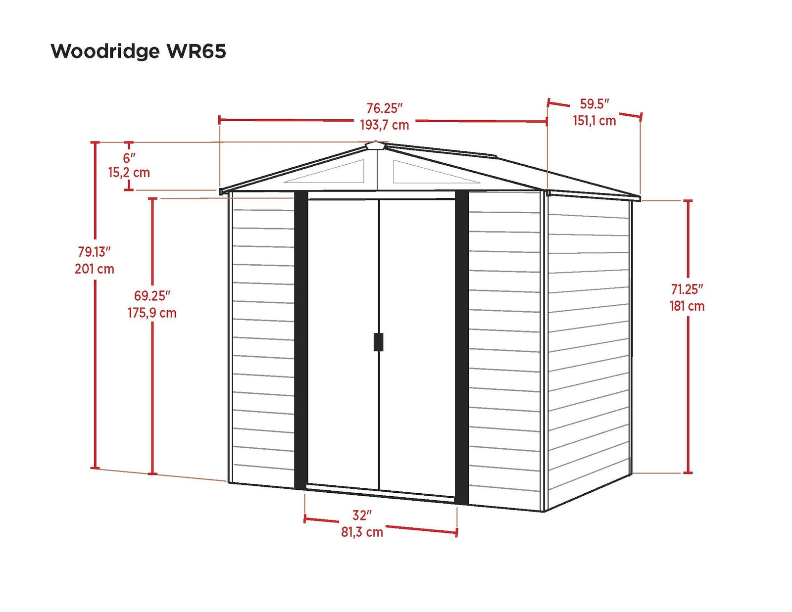 Woodridge 6x5-ft Corrosion-Resistant Steel Storage Shed N7E0 - product image 5