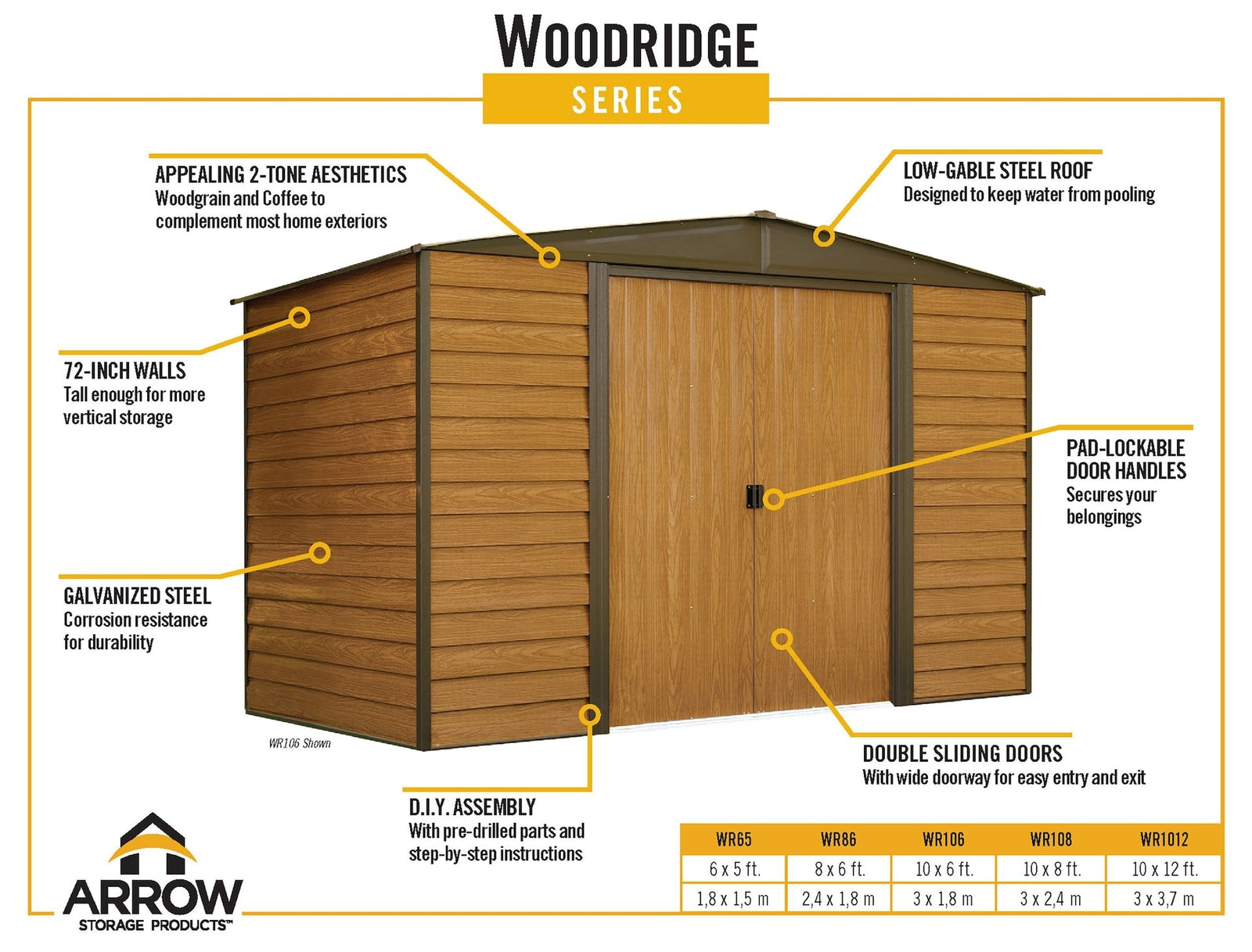 Woodridge 6x5-ft Corrosion-Resistant Steel Storage Shed N7E0 - product image 7