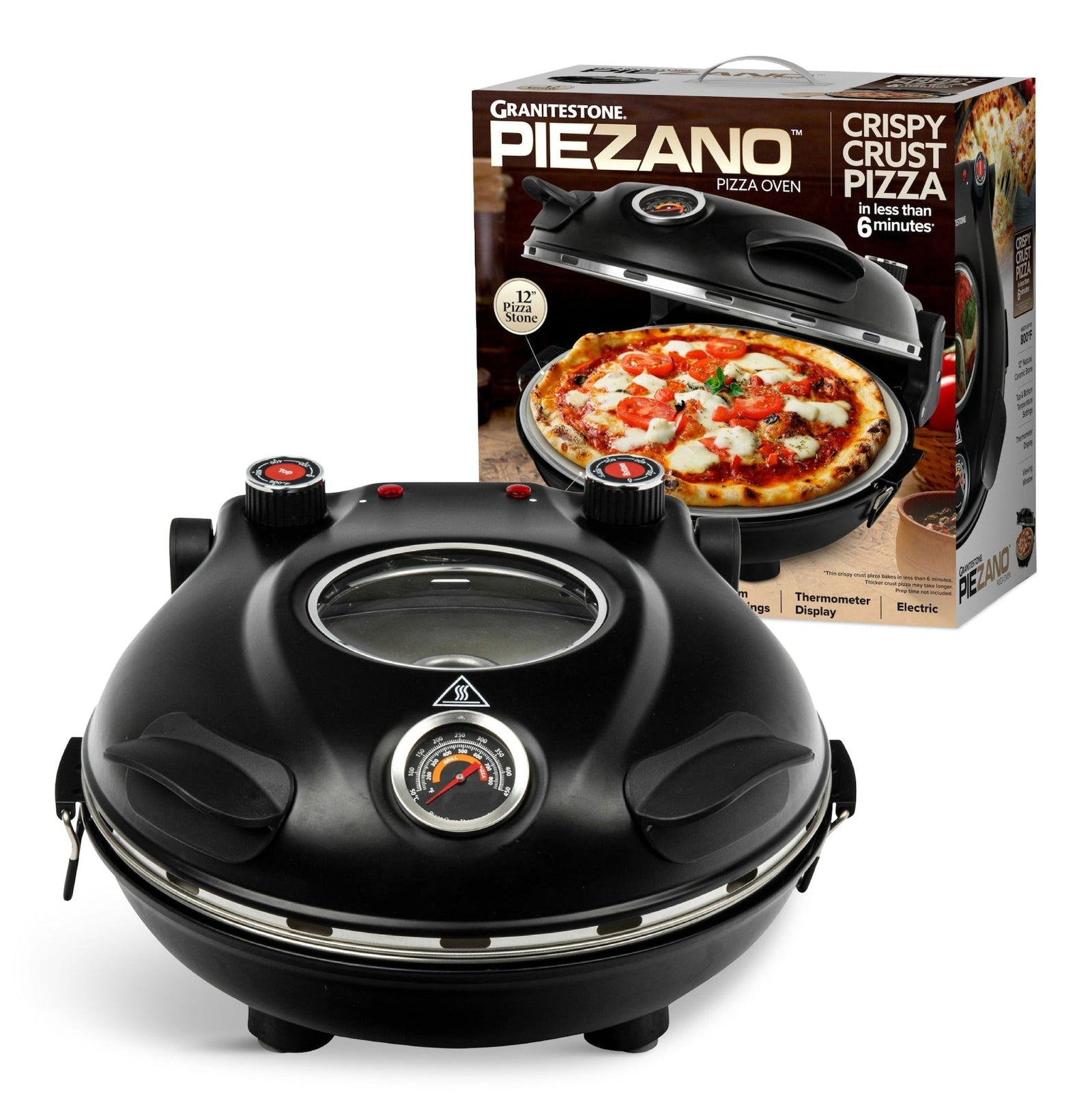 Granitestone Piezano Electric Pizza Oven, 12-in, Black C1X1 - product image 1