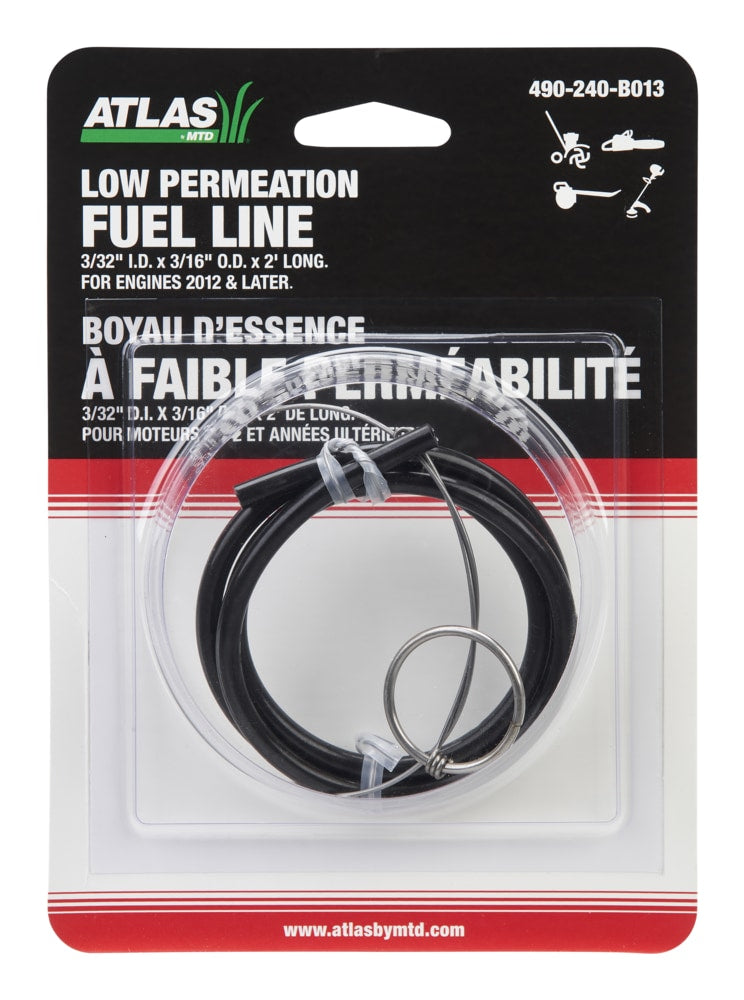 Lawn Tractor Replacement Fuel Line with Tool, 2-ft3/32-in I.D. x 3/16-in O.D. x 2-in N3E5