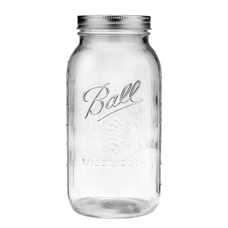 Ball Wide Mouth Half Gallon Glass Mason Jar, 64-oz/1.89-L, 6-pk F3I5