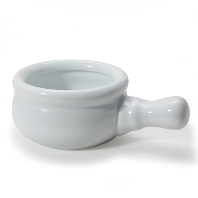 Porcelain Onion Soup Bowl, Microwave/Dishwasher Safe, White, 300-mL Q2N5