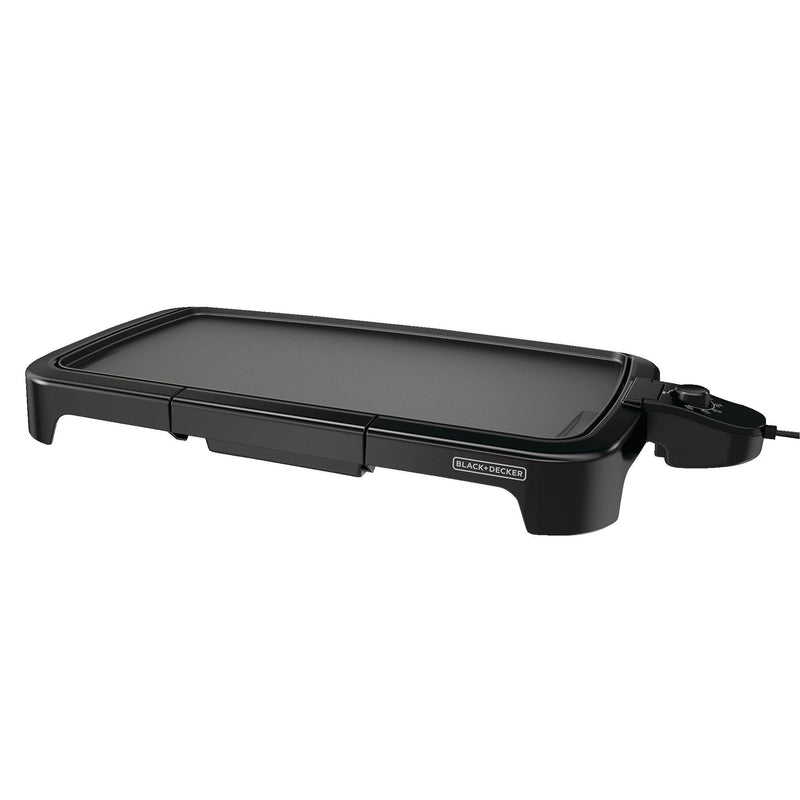 Family Sized Electric Griddle, Black, 20-in x 11-in B5S6