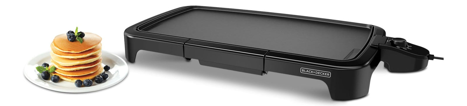 Family Sized Electric Griddle, Black, 20-in x 11-in O5H6 - product image 3