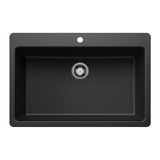 Liven SILGRANIT 33-in Super Single Dual Mount Kitchen Sink, Anthracite K7C9 - product image 1