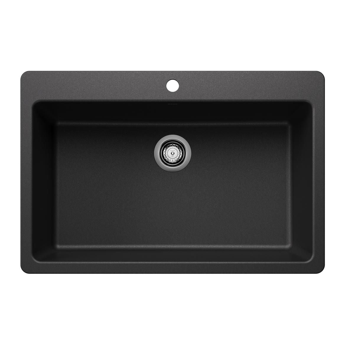 Liven SILGRANIT 33-in Super Single Dual Mount Kitchen Sink, Anthracite K7C9 - product image 1