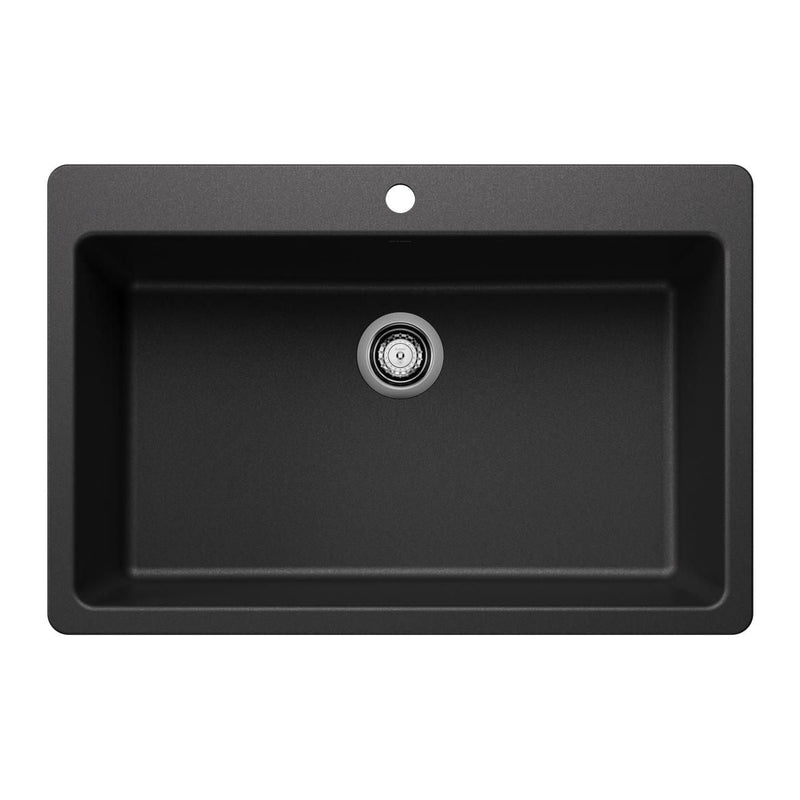 Liven SILGRANIT 33-in Super Single Dual Mount Kitchen Sink, Anthracite K7C9