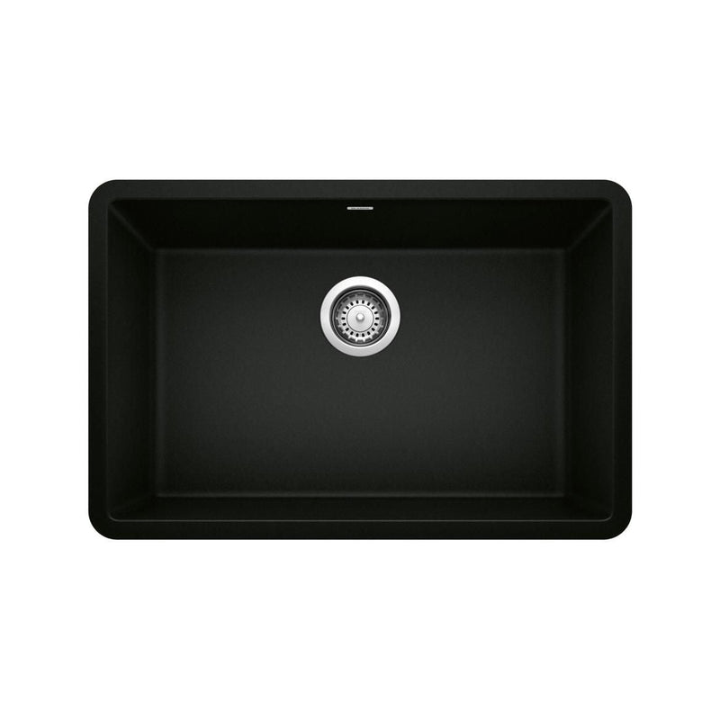 Precis SILGRANIT 27-in Single Bowl Undermount Kitchen Sink, Coal Black Y4J4