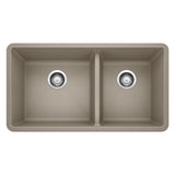 Precis SILGRANIT 33-in 60/40 Double Bowl Undermount Kitchen Sink, Truffle Y0N4 - product image 1
