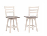 Alice Grey/White Swivel Counter/Bar Stool with Back Rest, 2-pc E9Y3 - product image 1