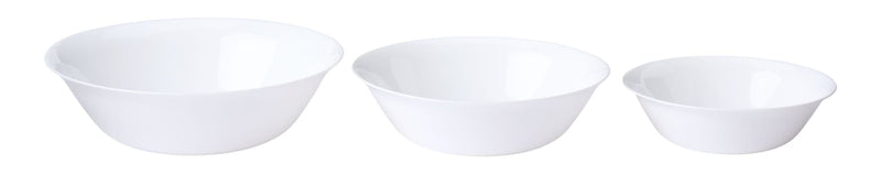 Athena Opal Glass Serving Bowl Set, White, 3-pk D2V5