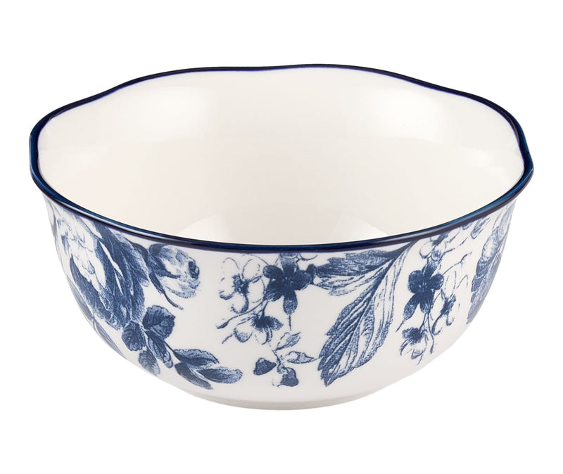 Augusta Stoneware All Purpose Bowl, 1-pc, White/Blue Floral K7I1