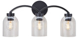 Bentbrook 3-Light Vanity with Glass Shade, Black A1F5 - product image 1