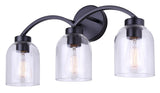 Bentbrook 3-Light Vanity with Glass Shade, Black A1F5 - product image 2