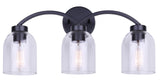 Bentbrook 3-Light Vanity with Glass Shade, Black A1F5 - product image 3