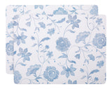 Blue Floral Rectangle Cork Placemat Set, Multi-Coloured, 11-in x 15-in, 2-pk Y3K7 - product image 1