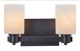 Cambray 2-Light Alabaster Shade Vanity Light, Black E9Q0 - product image 1