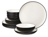 Catalone Two-Tone Stoneware Dinnerware Set, Serves 4, 12-pc I7A4 - product image 1