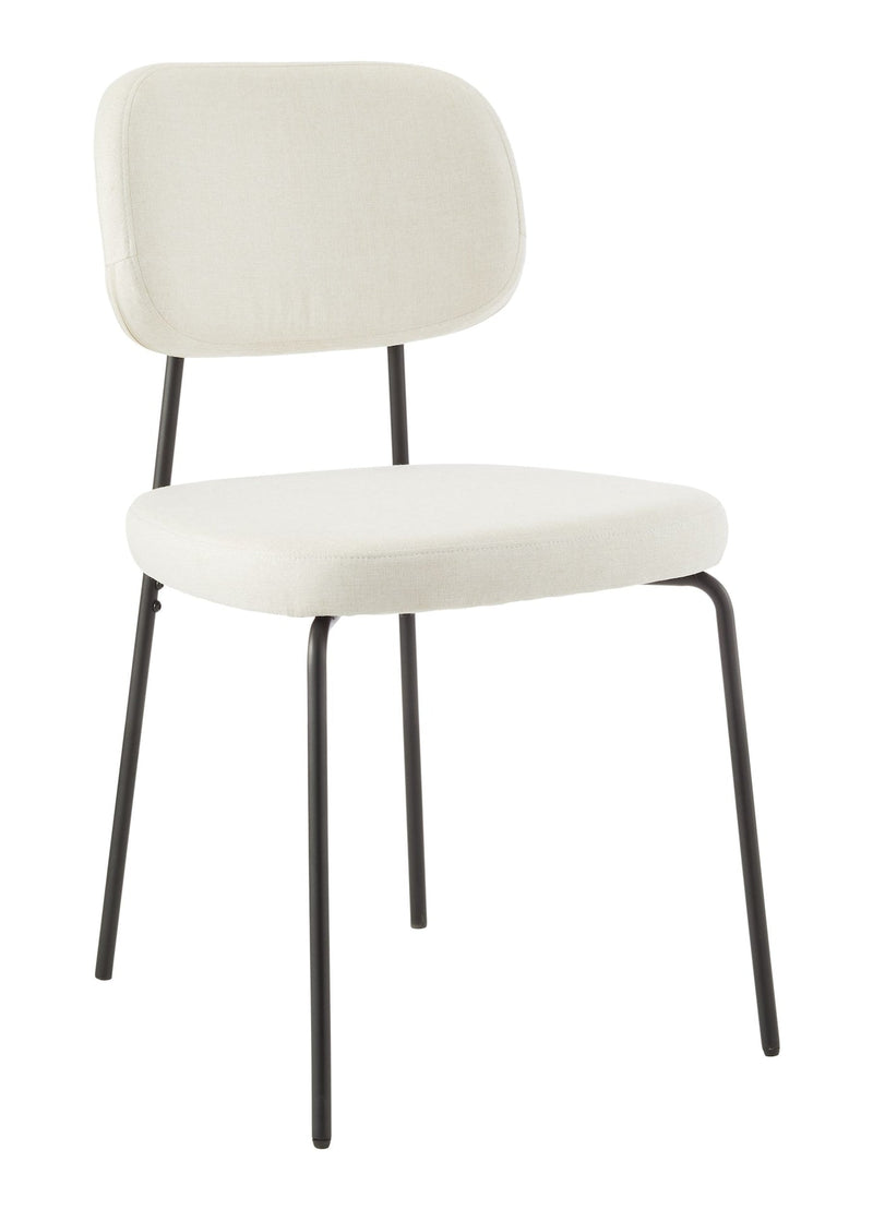 Evelyn Upholstered Fabric Dining Chair, Off-White/Light Grey Z4Y7
