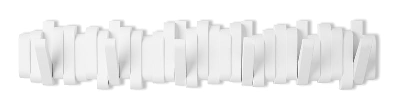 Flemington Steel 6-Hook Flip Down Rail, White, 24-in A3F9