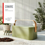 Metal Gardening Storage Container, Iron, Green I9R2 - product image 3