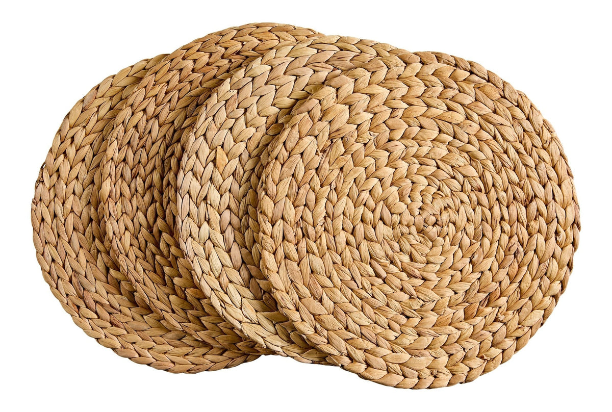 Natural Round Paper Placemat/Charger, Beige, 4-pk C4C9 - product image 1