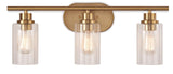 Rosstown 3-Light Vanity Light Fixture with Glass Shades, Brushed Gold A7G6 - product image 1