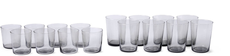 Smoked Glassware Tumbler Set, 13 oz & 19 oz, 16-pc T9S0