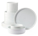 Tate Modern Edge Porcelain Dinnerware Set, Serves 4, 16-pc, White V1G6 - product image 1