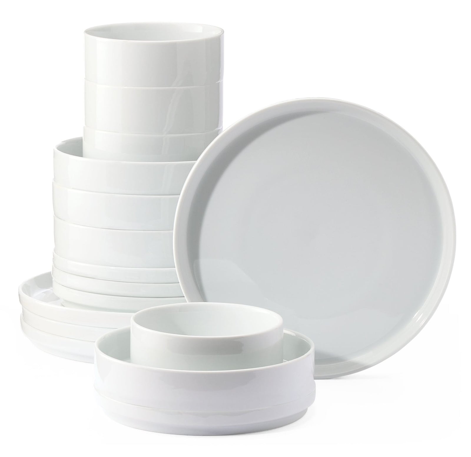 Tate Modern Edge Porcelain Dinnerware Set, Serves 4, 16-pc, White V1G6 - product image 1