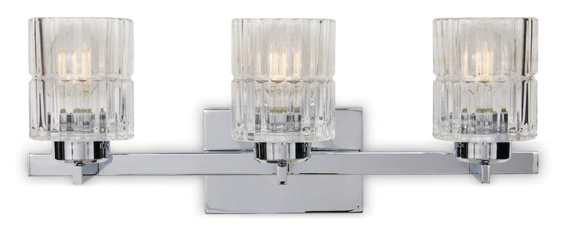 Waverly 3-Light Vanity Light Fixture with Clear Glass Shades, Chrome M5S2