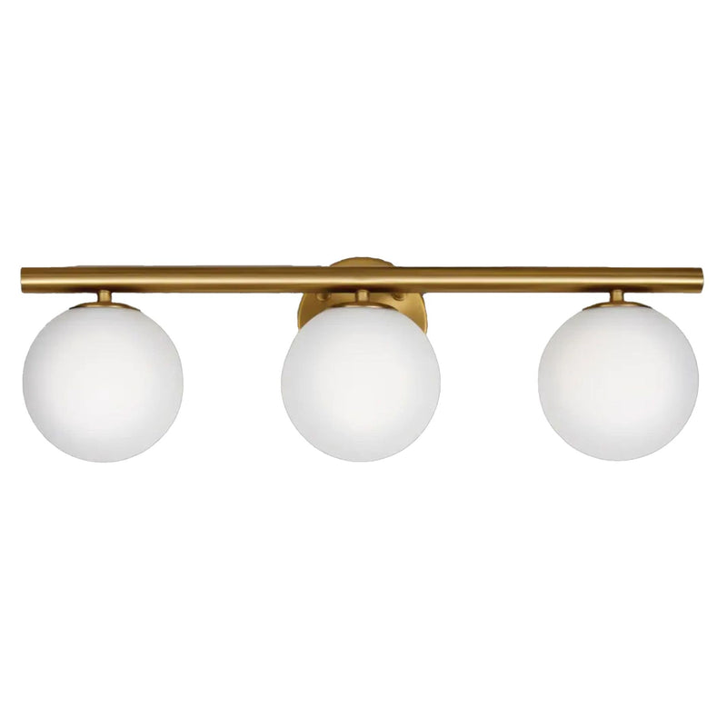 Winslow 3-Light Vanity Light Fixture with Opal Glass Shades, Brushed Gold I3L6