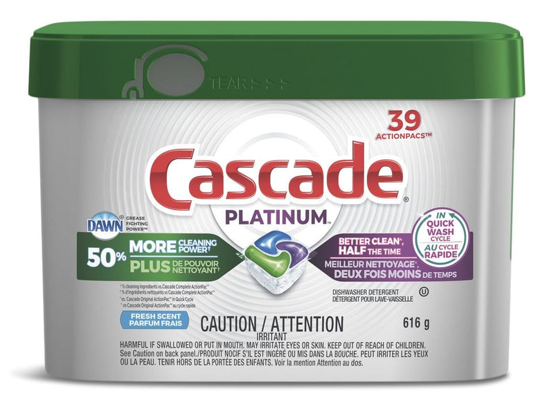 Platinum Dishwasher Detergent Pods, Fresh, 39-pk M1B5