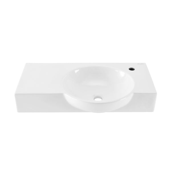 Right Side Faucet Wall-Mount Bathroom Sink, 30-in S9Y6
