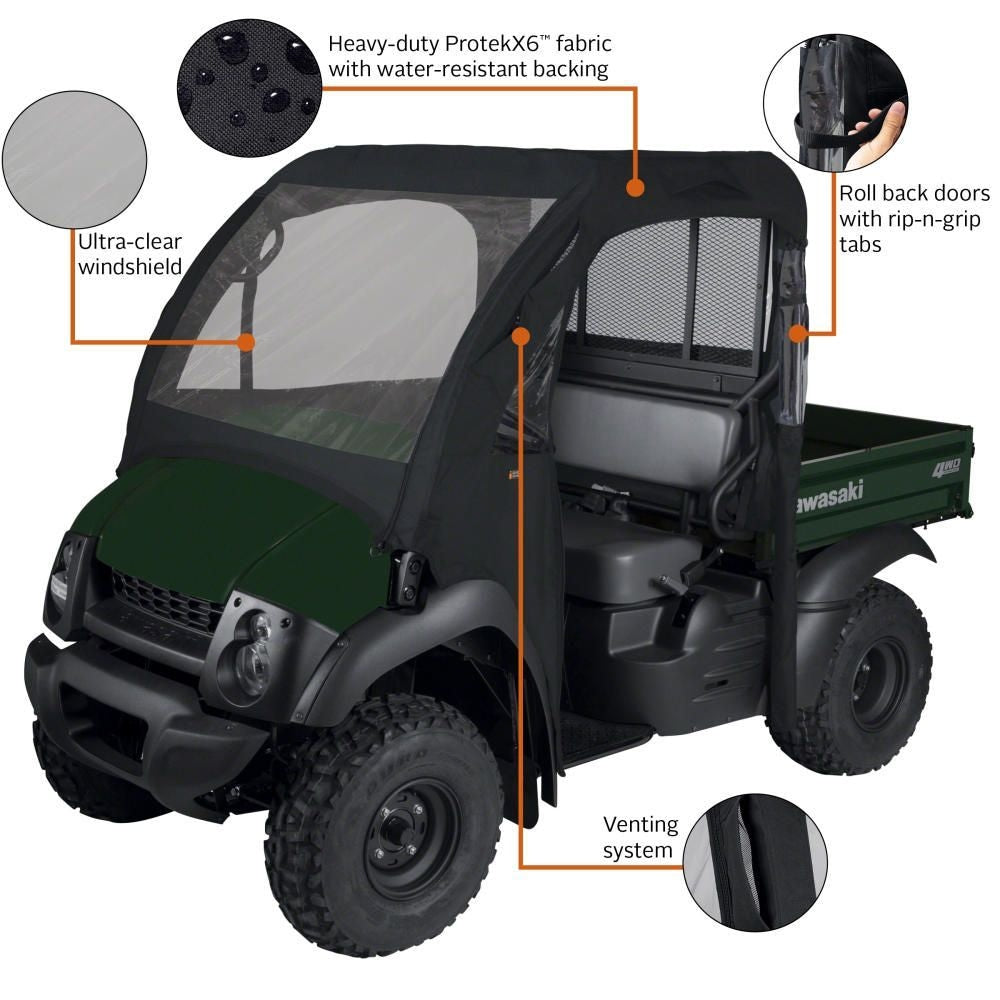 Classic Accessories QuadGear UTV Cab Enclosure, Fits Kawasaki Mule 600 & 610, Black W2J2 - product image 4