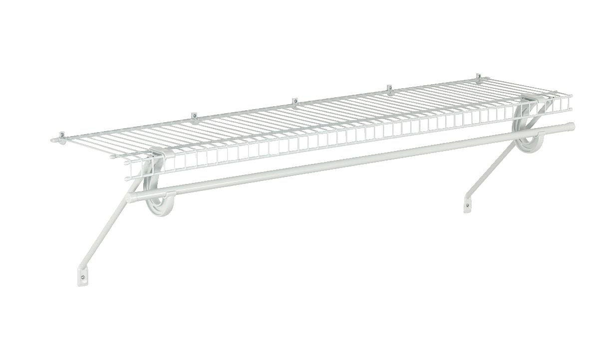Superslide Wall Shelf Kit with Installation Hardware, 4-ft x 12-in D8M6 - product image 1