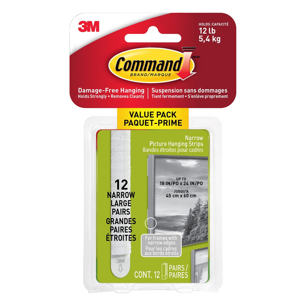 12-lb Narrow Picture Hanging Strips Value Pack I5O0 - product image 1