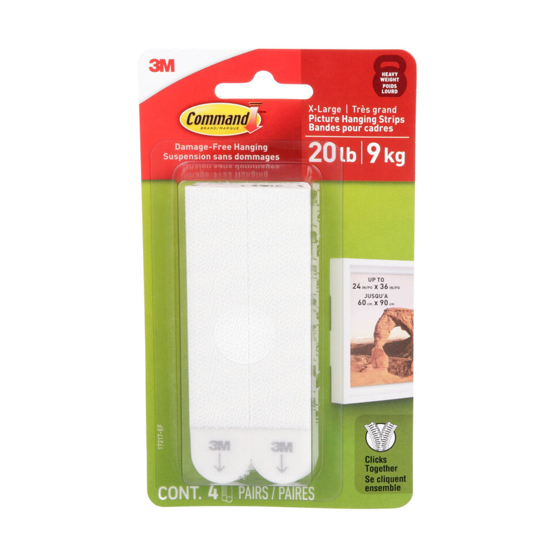 20-lb White Picture Hanging Strips, Pairs, X-Large Strips X6E6