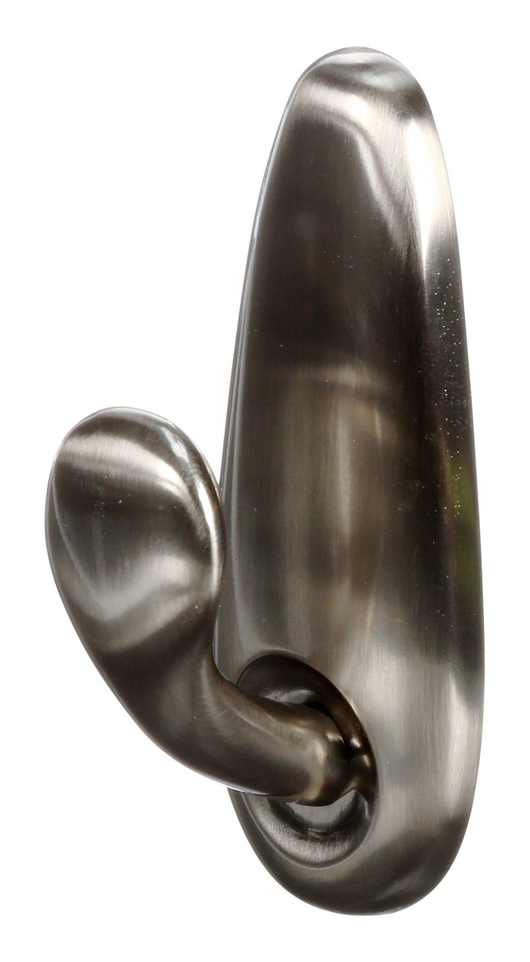 Large Decorative Metallic Hook with Adhesive Strips, Brushed Nickel, 5-lbs, 1 Strip per Pack S7N1 - product image 1