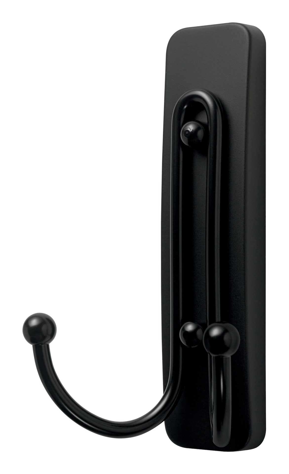 Large Double Hook with Adhesive Strips, Matte Black, 4-lbs, 1 Strip per Pack B9K7 - product image 1