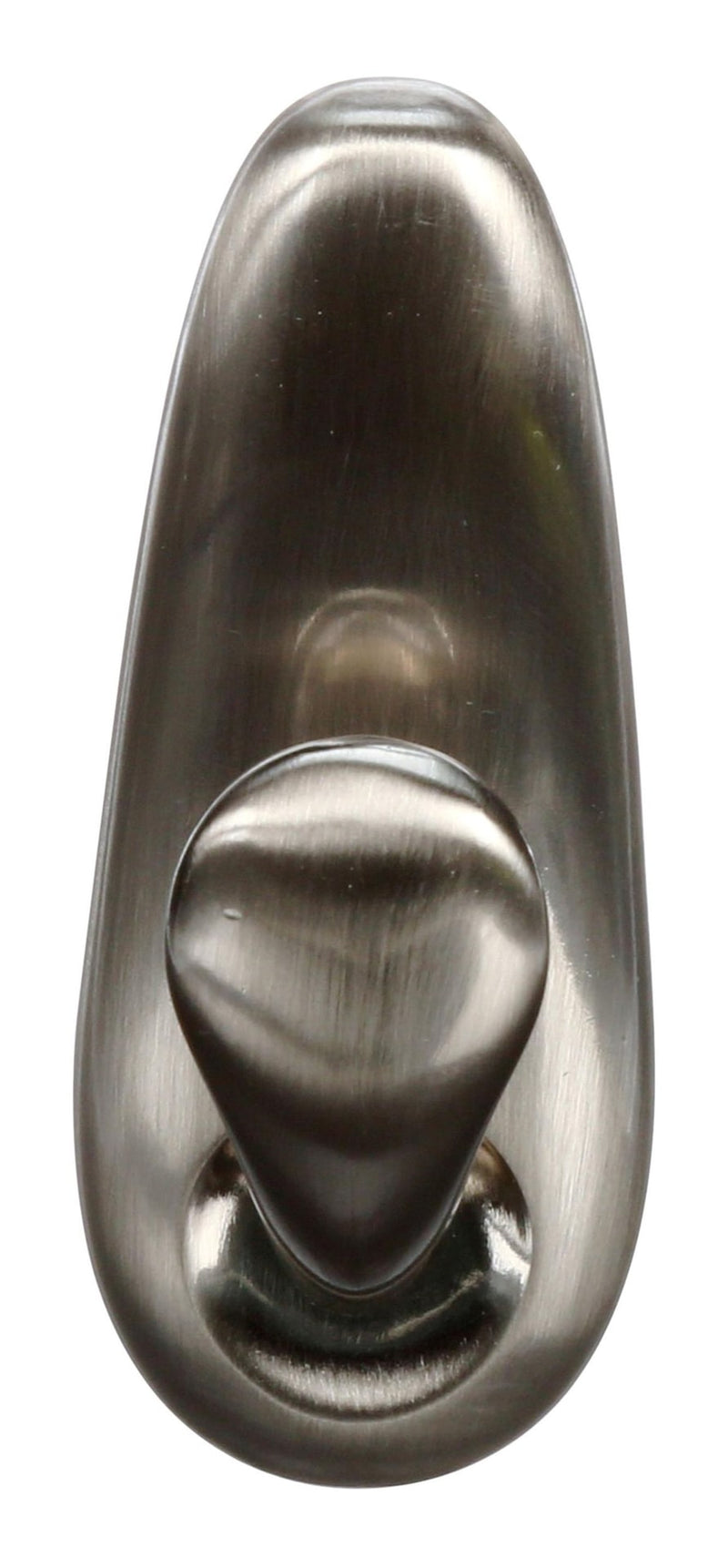 Medium Decorative Metal Hook with Adhesive Strips, Brushed Nickel, 3-lbs, 1 Strip per Pack H4I8