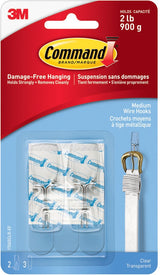 Medium Wire Toggle Hooks with Adhesive Strips, Clear, 2-lbs, 2 Strips per Pack O0N0 - product image 1
