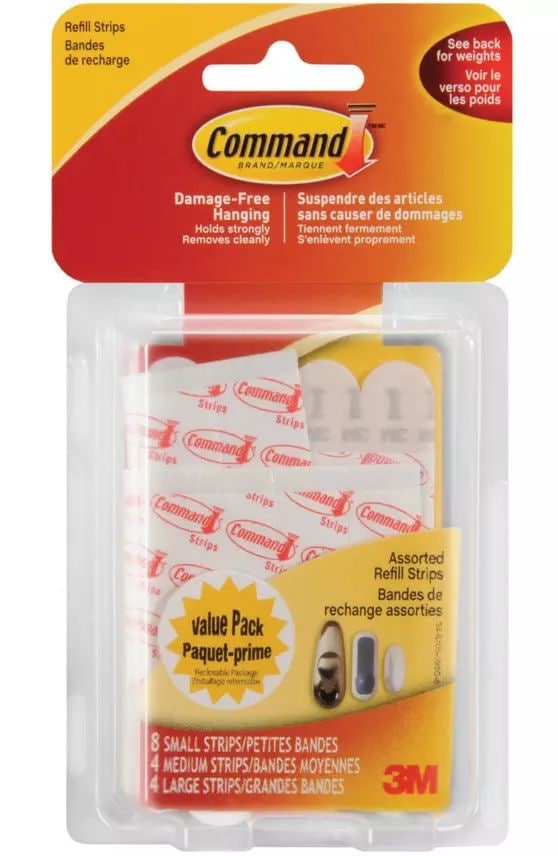 Removable Hook With Replacement Strips, Damage Free Hanging, Reusable I3L8
