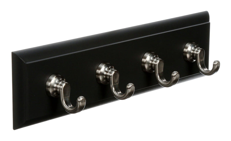 Slate 4-Hook Key Rail Organizer with Adhesive Strips, 2-lbs Y6K9