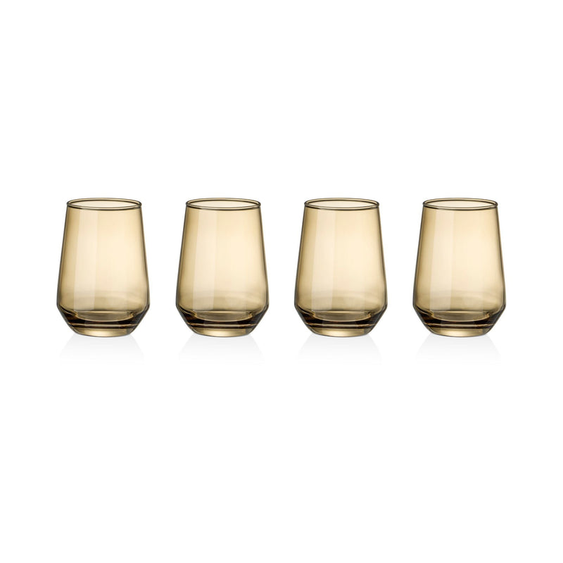 Home Harvest-Coloured Stemless Wine Glass Set, 4-pk I5E4