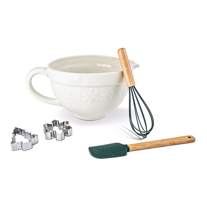 Home Snowflake Baking Set with Bamboo Handles, 5-pc C6I2